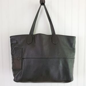 Tory Burch East-West Stacked Logo Tote Black